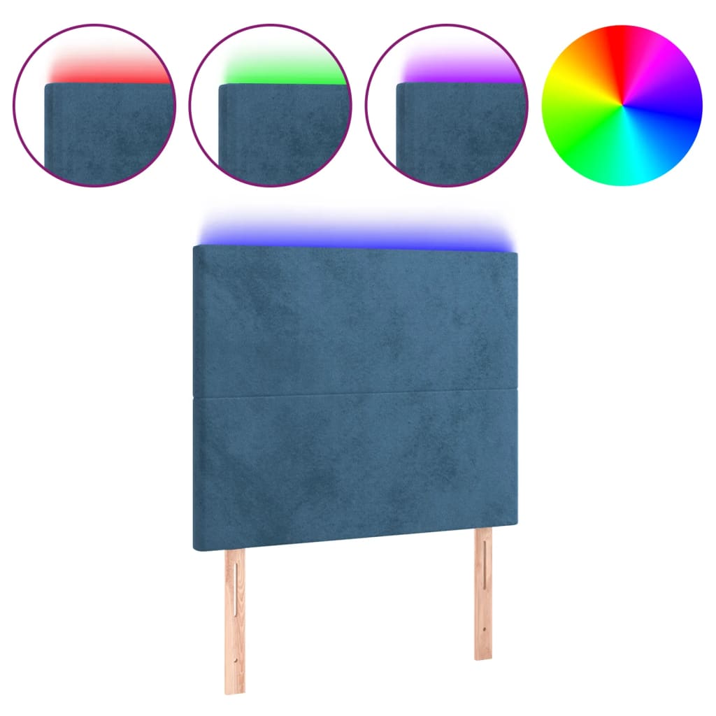 Hoofdbord LED 100x5x118/128 cm fluweel donkerblauw Hoofdborden en voetborden | Creëer jouw Trendy Thuis | Gratis bezorgd & Retour | Trendy.nl