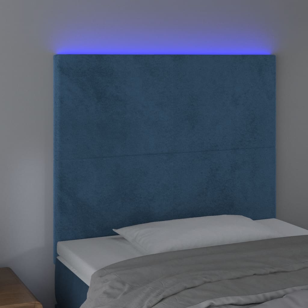 Hoofdbord LED 100x5x118/128 cm fluweel donkerblauw Hoofdborden en voetborden | Creëer jouw Trendy Thuis | Gratis bezorgd & Retour | Trendy.nl