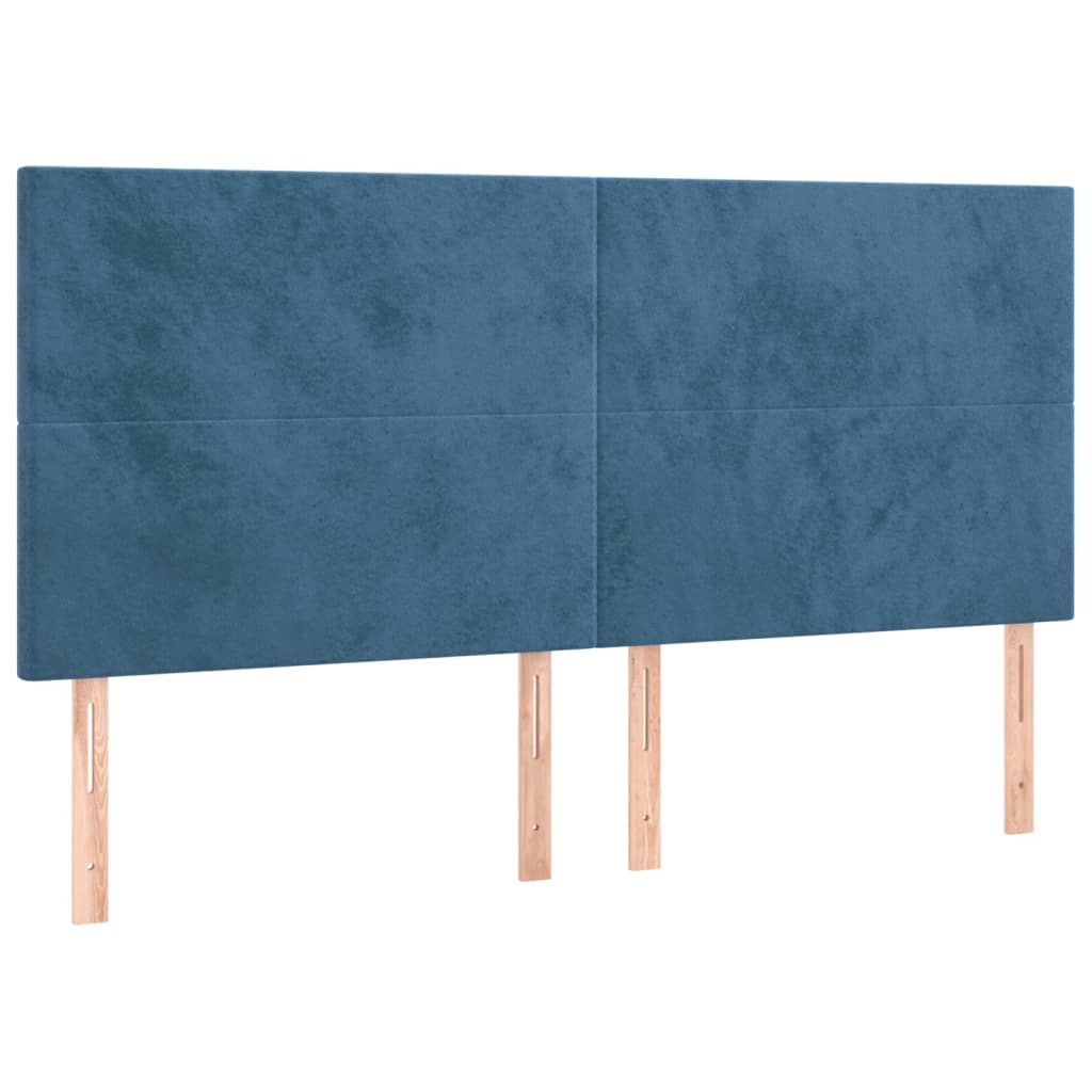 Hoofdbord LED 200x5x118/128 cm fluweel donkerblauw Hoofdborden en voetborden | Creëer jouw Trendy Thuis | Gratis bezorgd & Retour | Trendy.nl