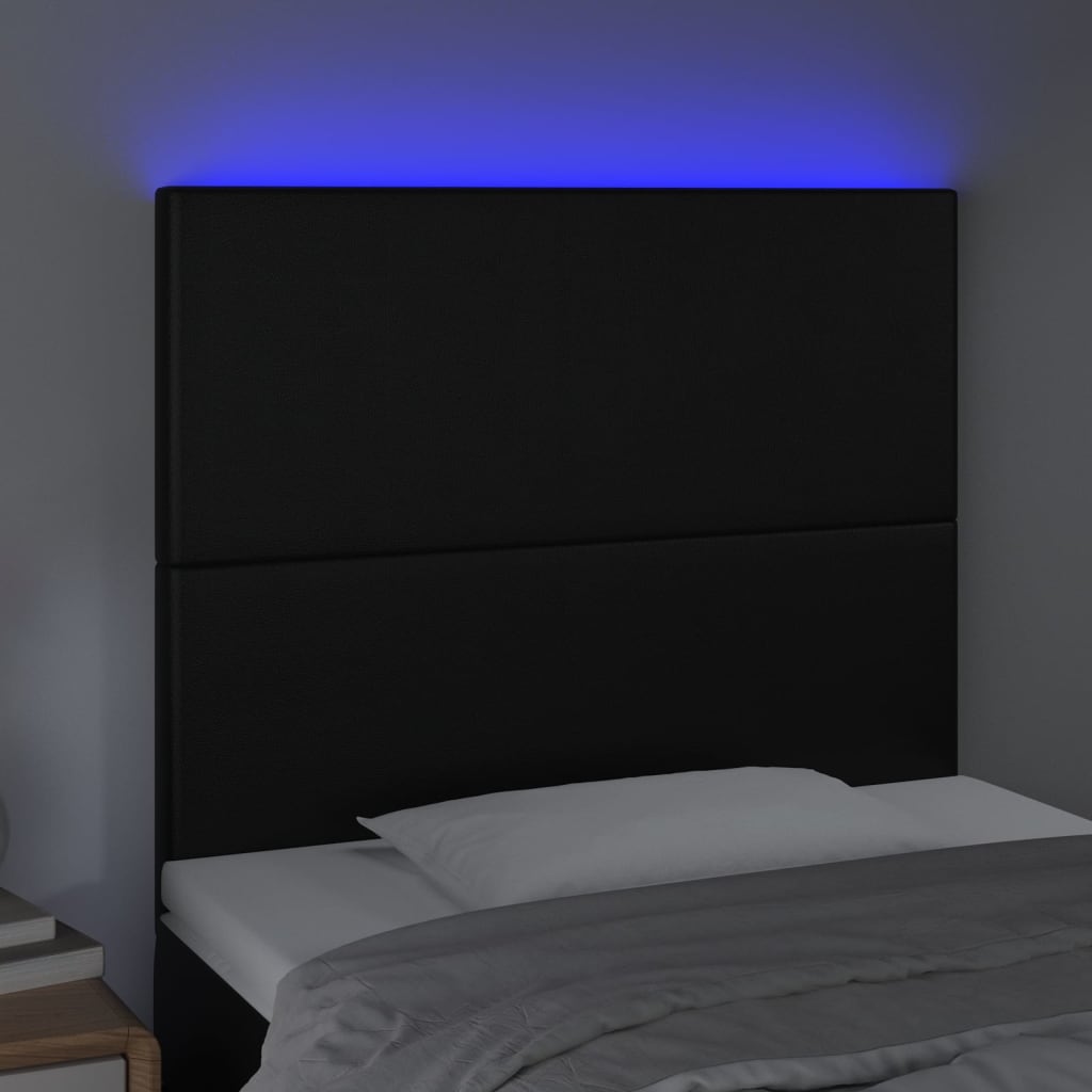 Hoofdbord LED 80x5x118/128 cm kunstleer zwart Hoofdborden en voetborden | Creëer jouw Trendy Thuis | Gratis bezorgd & Retour | Trendy.nl