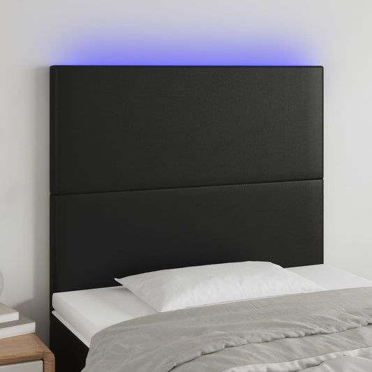 Hoofdbord LED 80x5x118/128 cm kunstleer zwart Hoofdborden en voetborden | Creëer jouw Trendy Thuis | Gratis bezorgd & Retour | Trendy.nl