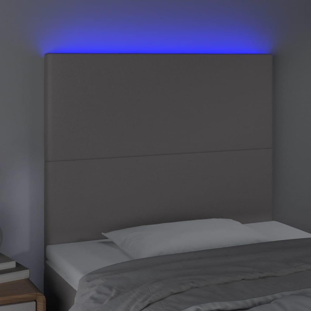 Hoofdbord LED 90x5x118/128 cm kunstleer grijs Hoofdborden en voetborden | Creëer jouw Trendy Thuis | Gratis bezorgd & Retour | Trendy.nl