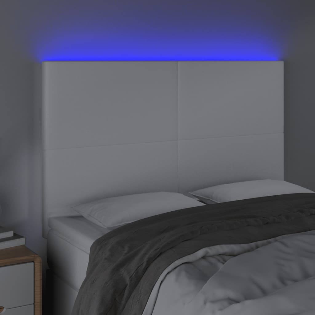 Hoofdbord LED 144x5x118/128 cm kunstleer wit Hoofdborden en voetborden | Creëer jouw Trendy Thuis | Gratis bezorgd & Retour | Trendy.nl