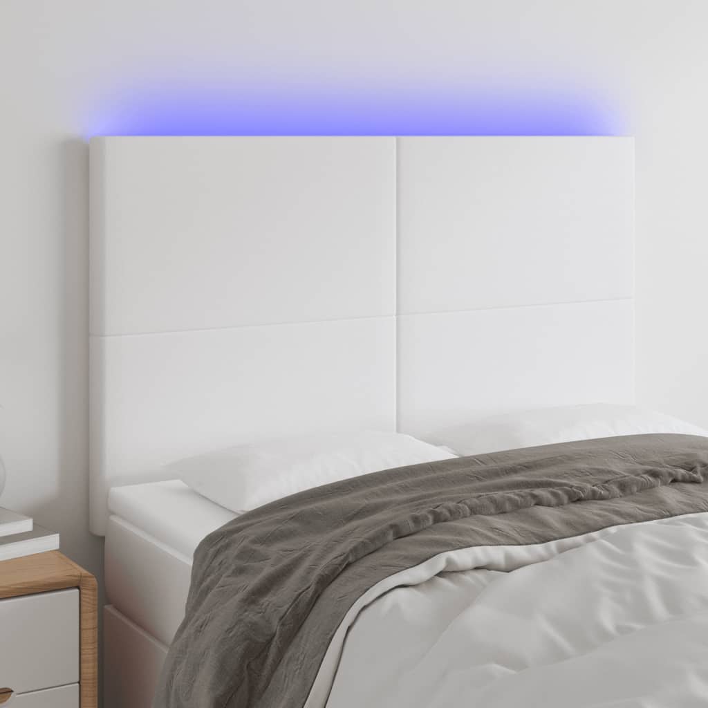 Hoofdbord LED 144x5x118/128 cm kunstleer wit Hoofdborden en voetborden | Creëer jouw Trendy Thuis | Gratis bezorgd & Retour | Trendy.nl