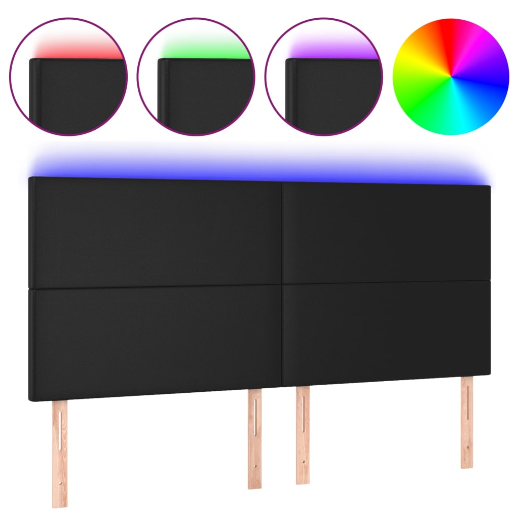 Hoofdbord LED 160x5x118/128 cm kunstleer zwart Hoofdborden en voetborden | Creëer jouw Trendy Thuis | Gratis bezorgd & Retour | Trendy.nl