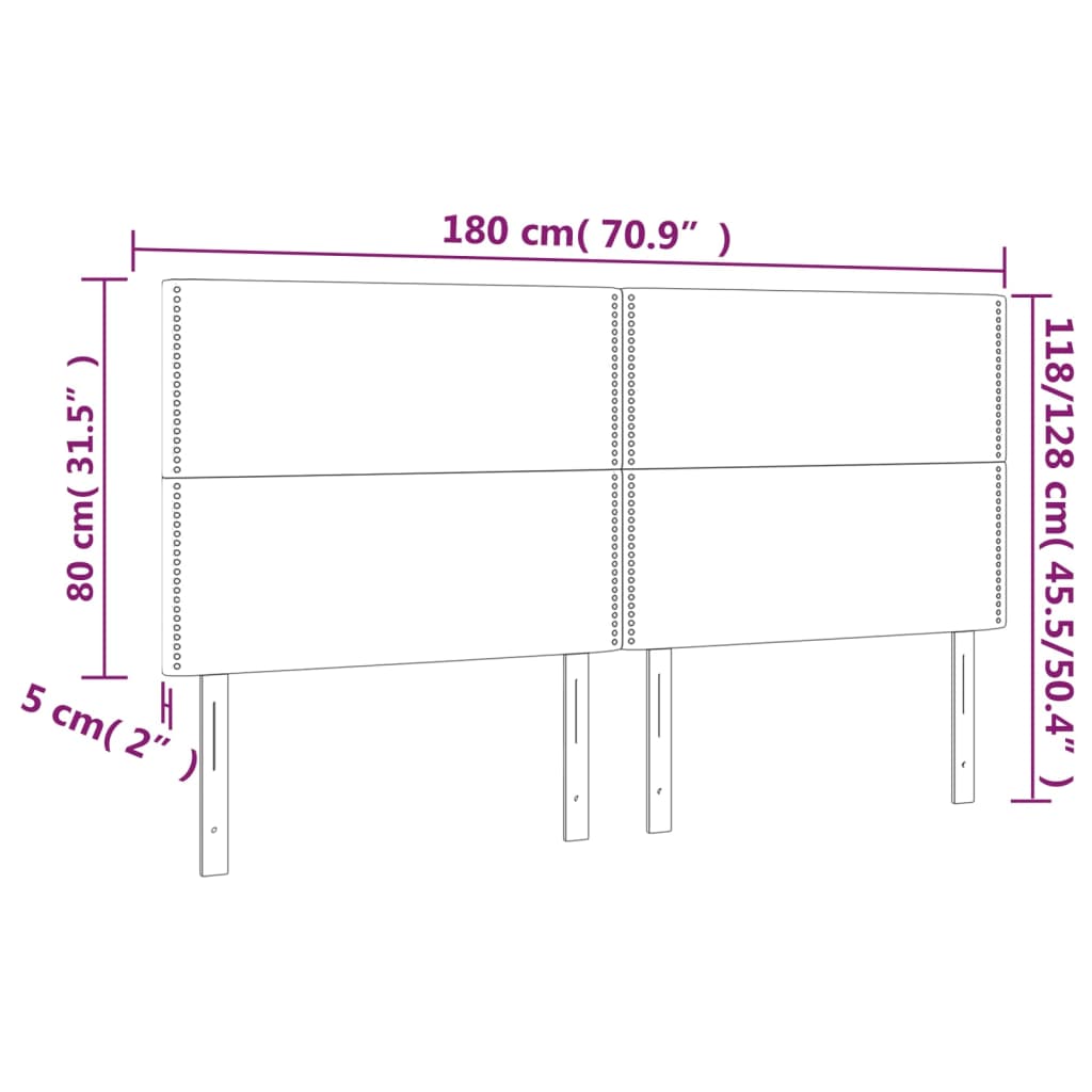 Hoofdbord LED 180x5x118/128 cm stof taupe Hoofdborden en voetborden | Creëer jouw Trendy Thuis | Gratis bezorgd & Retour | Trendy.nl