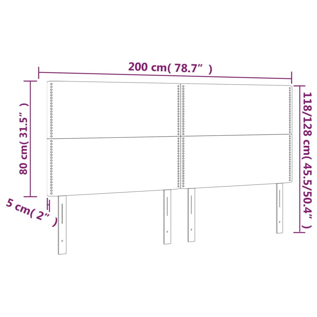 Hoofdbord LED 200x5x118/128 cm stof taupe Hoofdborden en voetborden | Creëer jouw Trendy Thuis | Gratis bezorgd & Retour | Trendy.nl