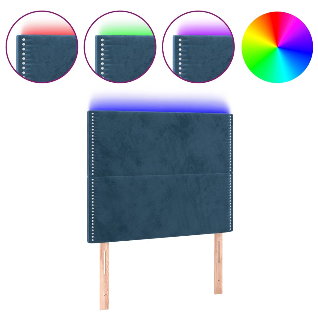 Hoofdbord LED 80x5x118/128 cm fluweel donkerblauw Hoofdborden en voetborden | Creëer jouw Trendy Thuis | Gratis bezorgd & Retour | Trendy.nl