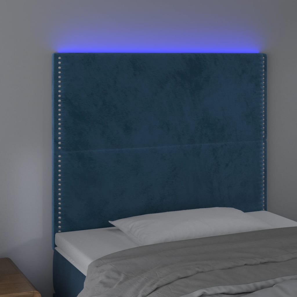 Hoofdbord LED 80x5x118/128 cm fluweel donkerblauw Hoofdborden en voetborden | Creëer jouw Trendy Thuis | Gratis bezorgd & Retour | Trendy.nl