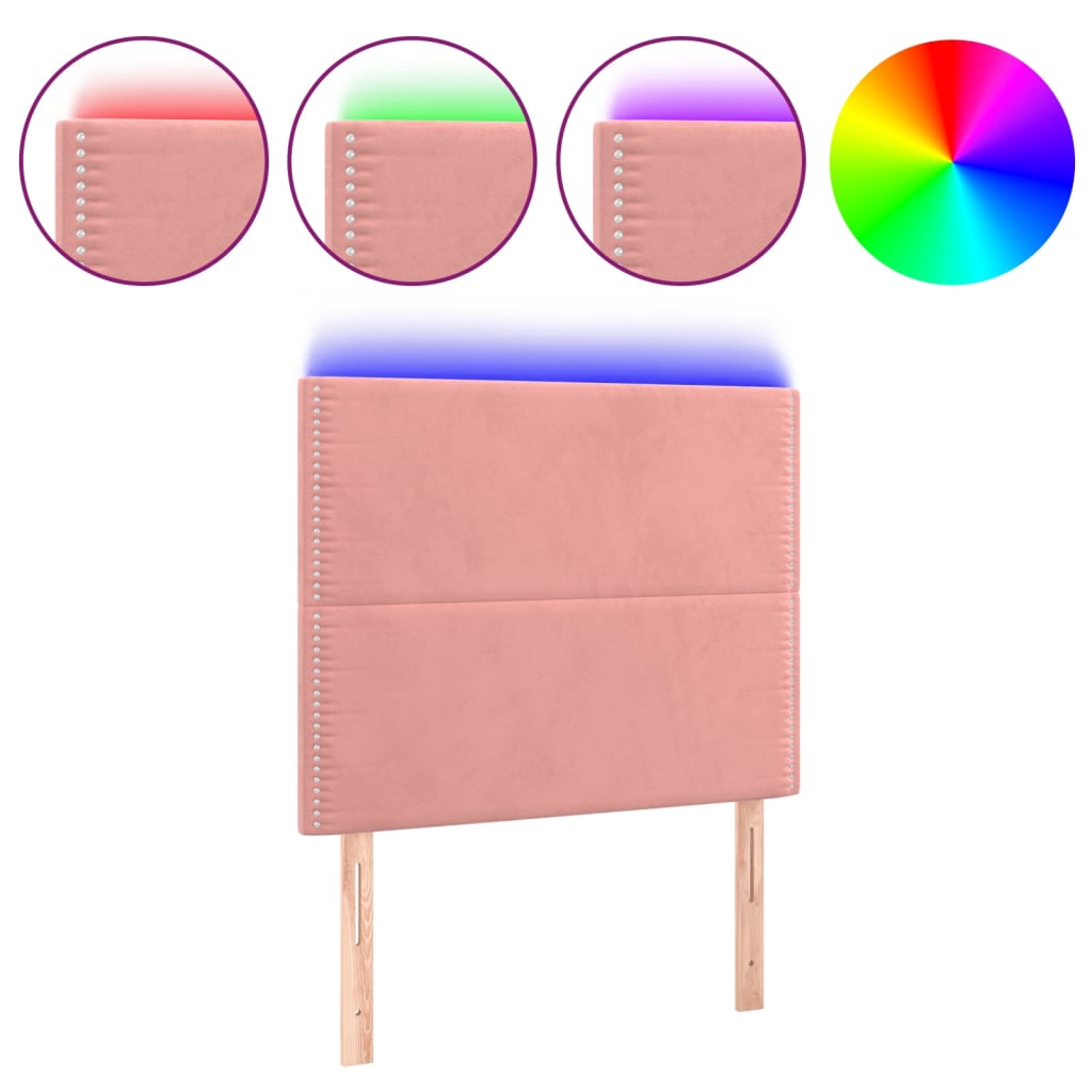 Hoofdbord LED 80x5x118/128 cm fluweel roze Hoofdborden en voetborden | Creëer jouw Trendy Thuis | Gratis bezorgd & Retour | Trendy.nl