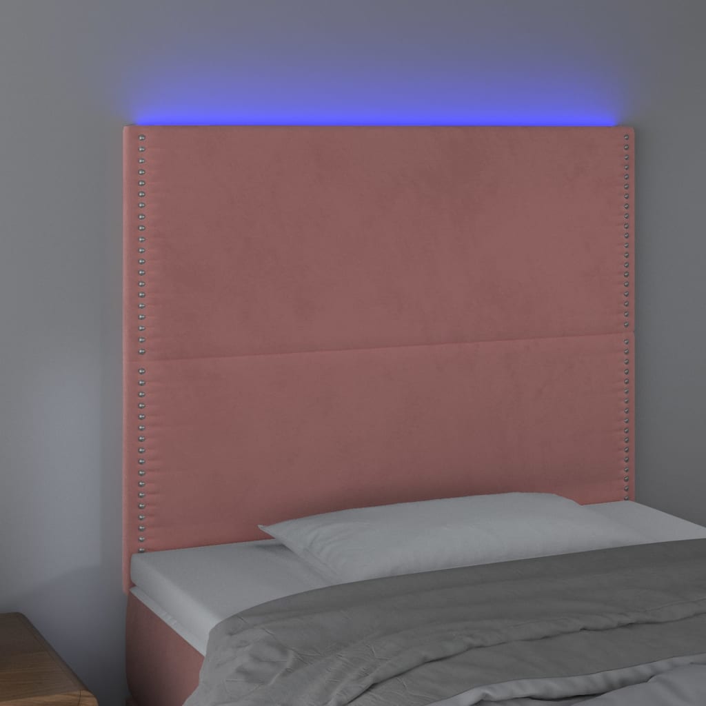 Hoofdbord LED 80x5x118/128 cm fluweel roze Hoofdborden en voetborden | Creëer jouw Trendy Thuis | Gratis bezorgd & Retour | Trendy.nl