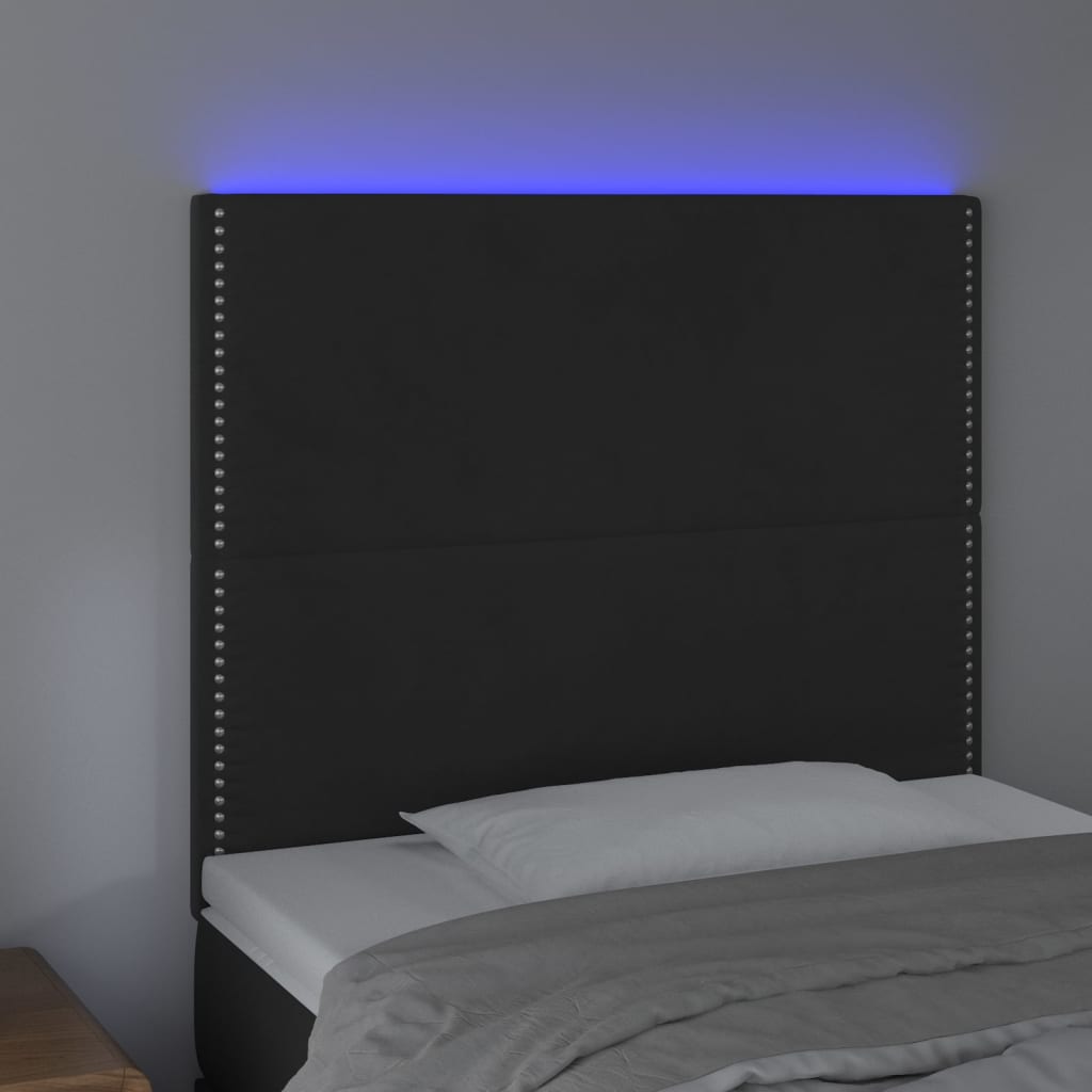 Hoofdbord LED 90x5x118/128 cm fluweel zwart Hoofdborden en voetborden | Creëer jouw Trendy Thuis | Gratis bezorgd & Retour | Trendy.nl