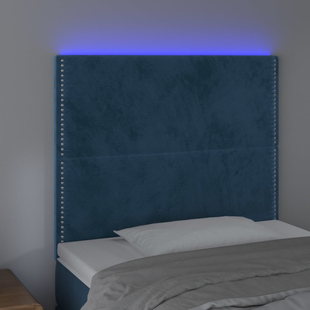 Hoofdbord LED 90x5x118/128 cm fluweel donkerblauw Hoofdborden en voetborden | Creëer jouw Trendy Thuis | Gratis bezorgd & Retour | Trendy.nl