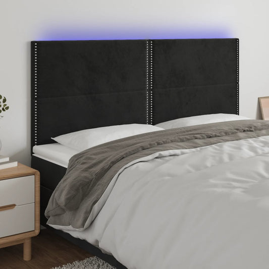 Hoofdbord LED 180x5x118/128 cm fluweel zwart Hoofdborden en voetborden | Creëer jouw Trendy Thuis | Gratis bezorgd & Retour | Trendy.nl