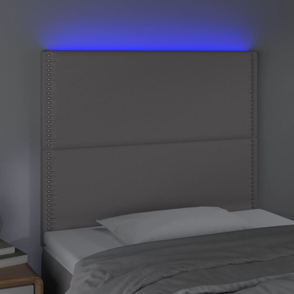 Hoofdbord LED 90x5x118/128 cm kunstleer grijs Hoofdborden en voetborden | Creëer jouw Trendy Thuis | Gratis bezorgd & Retour | Trendy.nl