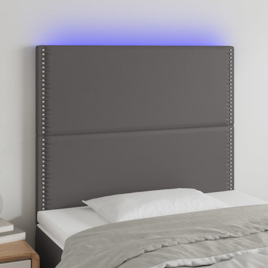 Hoofdbord LED 90x5x118/128 cm kunstleer grijs Hoofdborden en voetborden | Creëer jouw Trendy Thuis | Gratis bezorgd & Retour | Trendy.nl