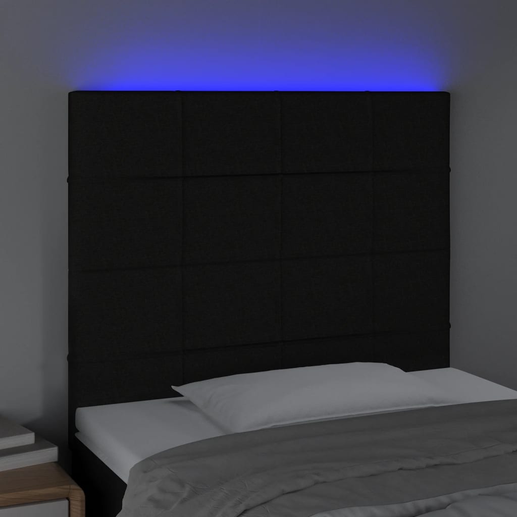 Hoofdbord LED 80x5x118/128 cm stof zwart Hoofdborden en voetborden | Creëer jouw Trendy Thuis | Gratis bezorgd & Retour | Trendy.nl