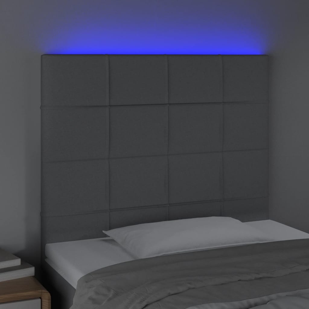 Hoofdbord LED 90x5x118/128 cm stof lichtgrijs Hoofdborden en voetborden | Creëer jouw Trendy Thuis | Gratis bezorgd & Retour | Trendy.nl