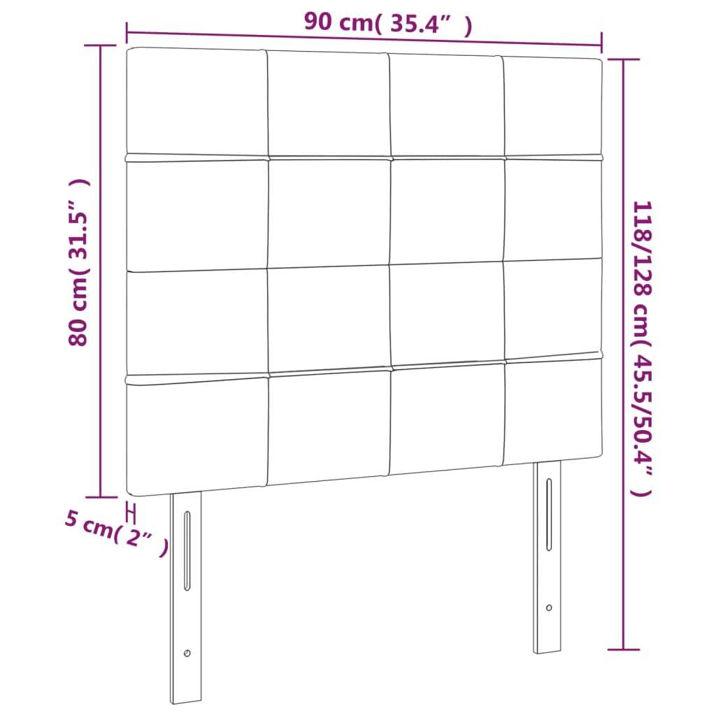 Hoofdbord LED 90x5x118/128 cm stof lichtgrijs Hoofdborden en voetborden | Creëer jouw Trendy Thuis | Gratis bezorgd & Retour | Trendy.nl