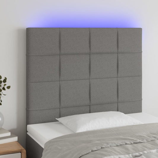 Hoofdbord LED 90x5x118/128 cm stof donkergrijs Hoofdborden en voetborden | Creëer jouw Trendy Thuis | Gratis bezorgd & Retour | Trendy.nl