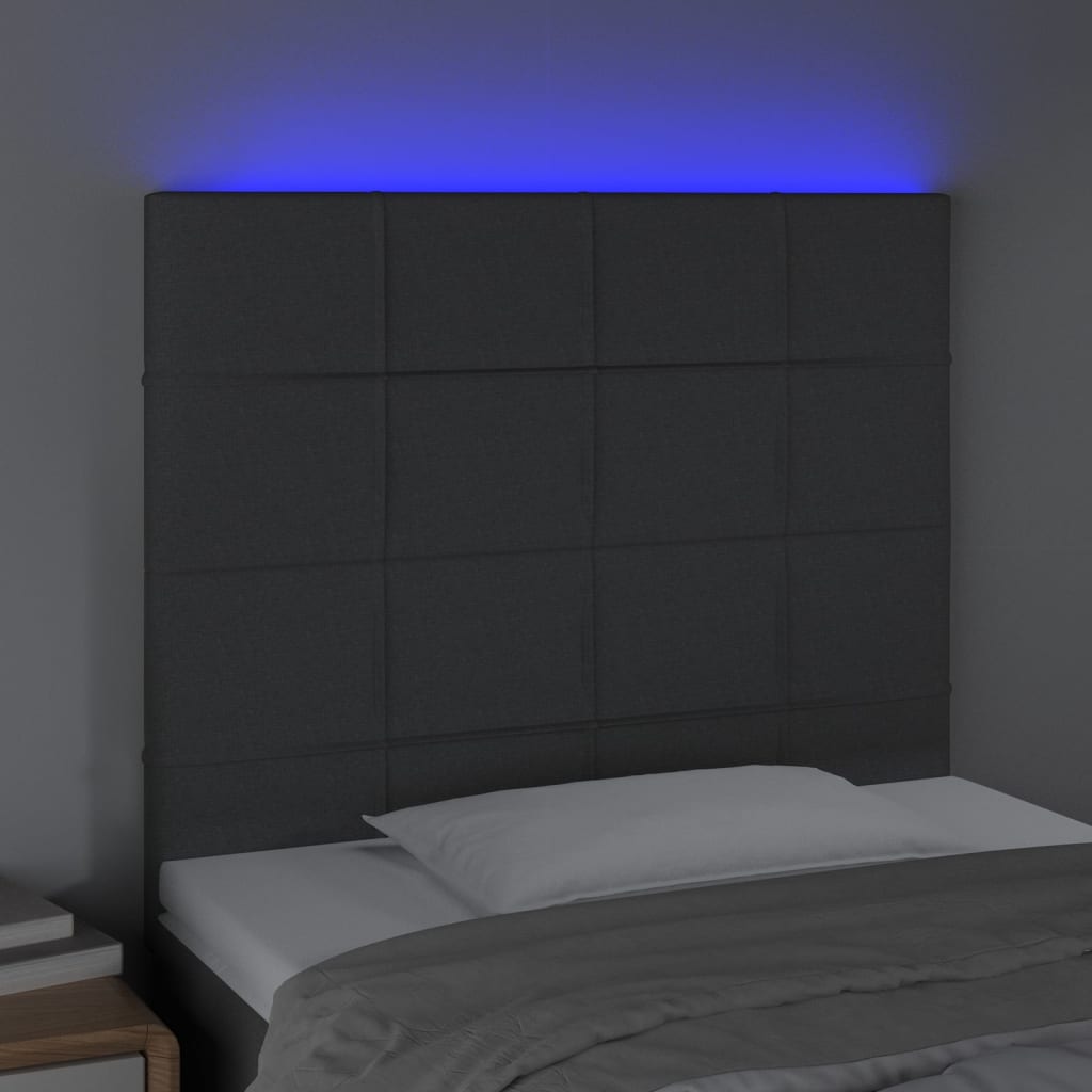 Hoofdbord LED 100x5x118/128 cm stof donkergrijs Hoofdborden en voetborden | Creëer jouw Trendy Thuis | Gratis bezorgd & Retour | Trendy.nl