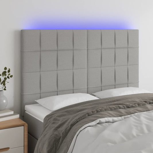 Hoofdbord LED 144x5x118/128 cm stof lichtgrijs Hoofdborden en voetborden | Creëer jouw Trendy Thuis | Gratis bezorgd & Retour | Trendy.nl