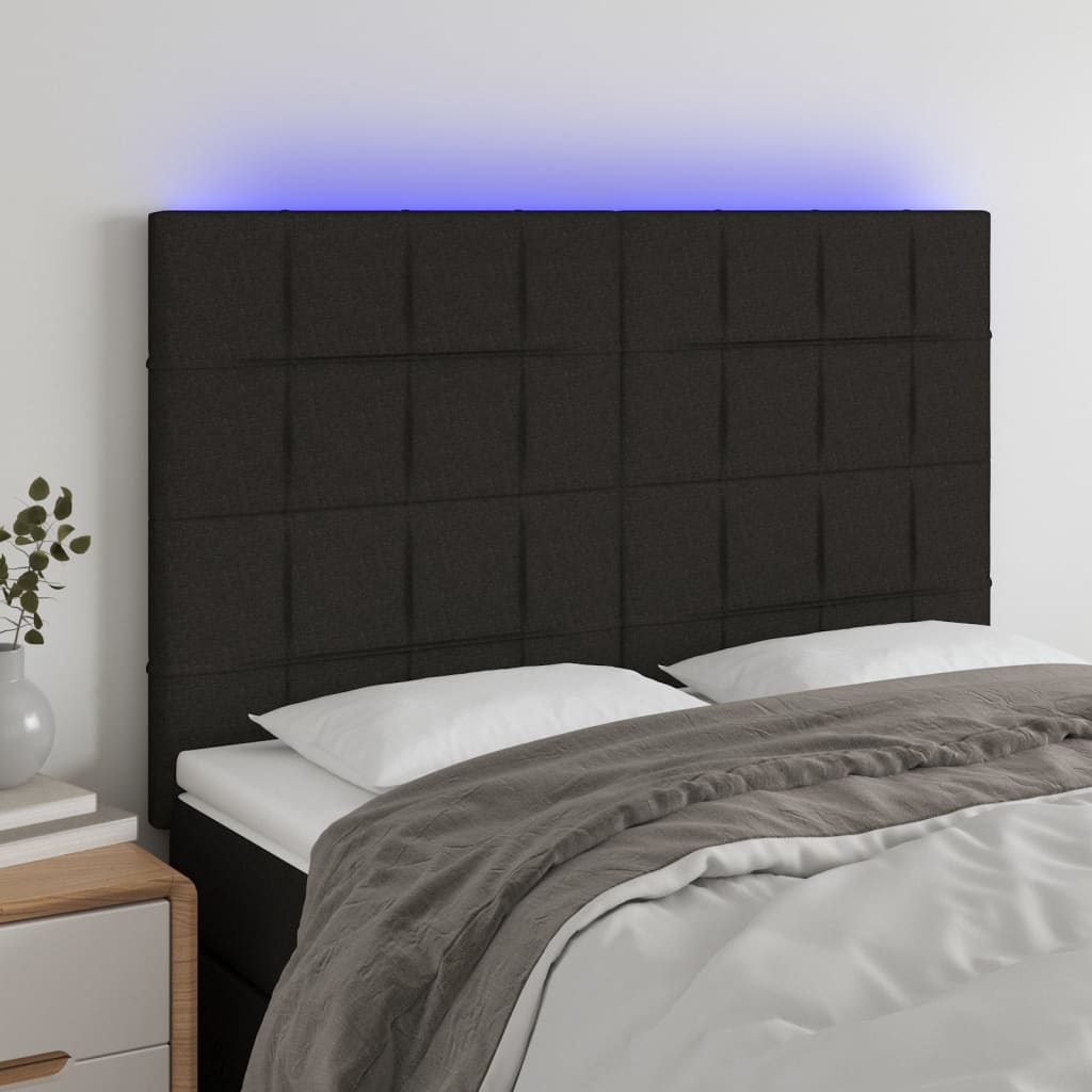 Hoofdbord LED 144x5x118/128 cm stof zwart Hoofdborden en voetborden | Creëer jouw Trendy Thuis | Gratis bezorgd & Retour | Trendy.nl