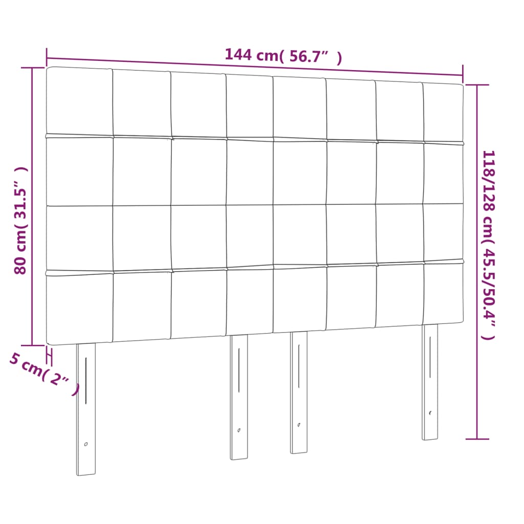 Hoofdbord LED 144x5x118/128 cm stof crèmekleurig Hoofdborden en voetborden | Creëer jouw Trendy Thuis | Gratis bezorgd & Retour | Trendy.nl