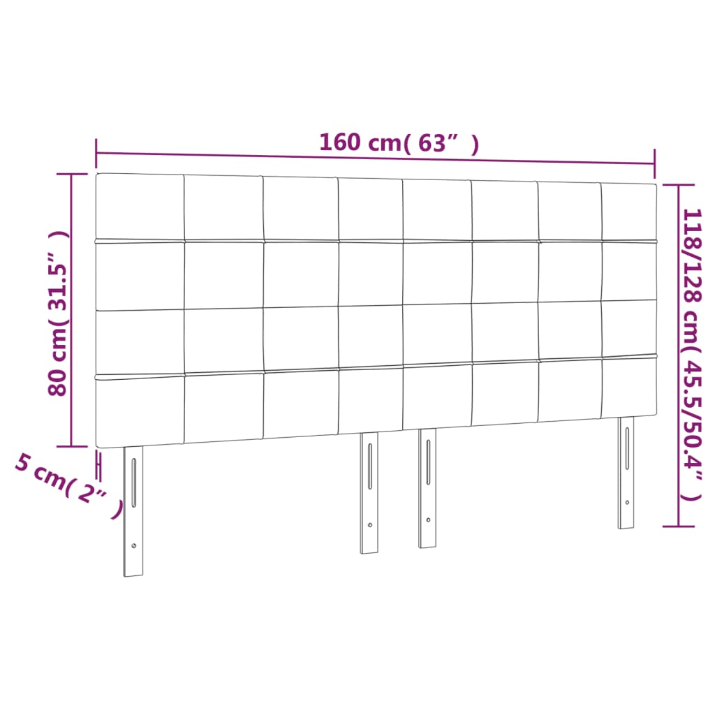 Hoofdbord LED 160x5x118/128 cm stof zwart Hoofdborden en voetborden | Creëer jouw Trendy Thuis | Gratis bezorgd & Retour | Trendy.nl