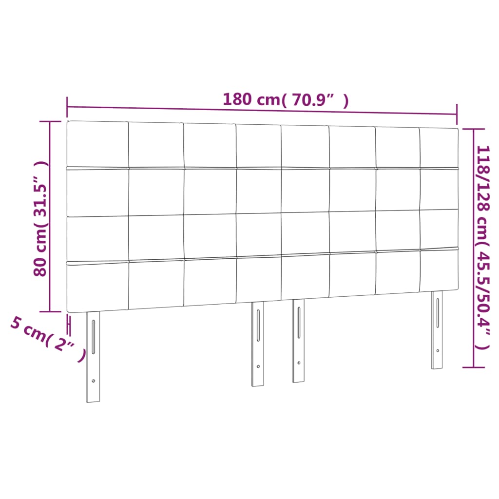 Hoofdbord LED 180x5x118/128 cm stof taupe Hoofdborden en voetborden | Creëer jouw Trendy Thuis | Gratis bezorgd & Retour | Trendy.nl