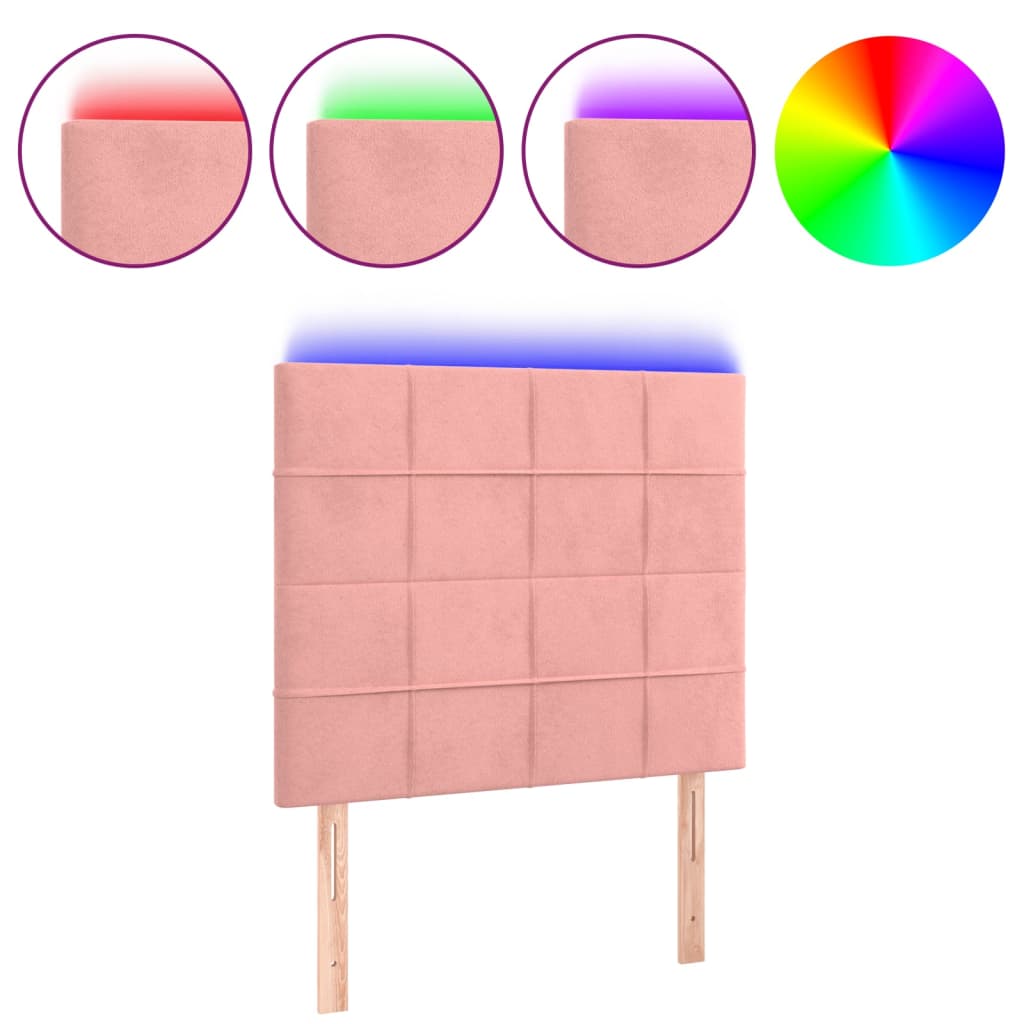 Hoofdbord LED 80x5x118/128 cm fluweel roze Hoofdborden en voetborden | Creëer jouw Trendy Thuis | Gratis bezorgd & Retour | Trendy.nl