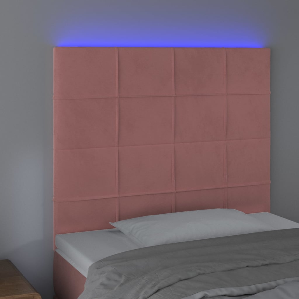 Hoofdbord LED 80x5x118/128 cm fluweel roze Hoofdborden en voetborden | Creëer jouw Trendy Thuis | Gratis bezorgd & Retour | Trendy.nl