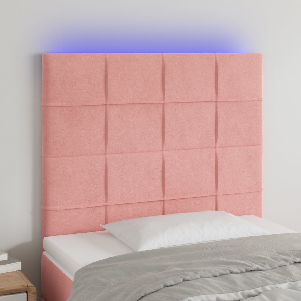 Hoofdbord LED 80x5x118/128 cm fluweel roze Hoofdborden en voetborden | Creëer jouw Trendy Thuis | Gratis bezorgd & Retour | Trendy.nl