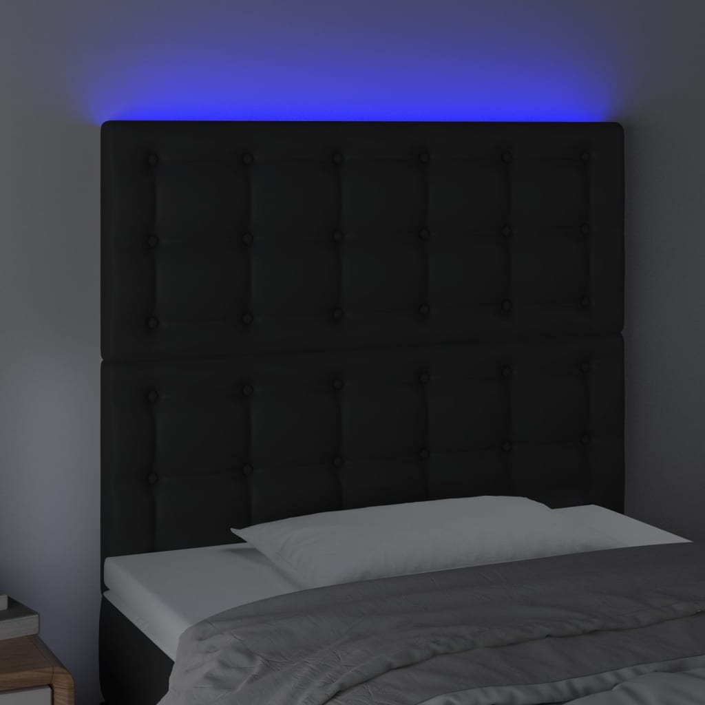 Hoofdbord LED 90x5x118/128 cm kunstleer zwart Hoofdborden en voetborden | Creëer jouw Trendy Thuis | Gratis bezorgd & Retour | Trendy.nl