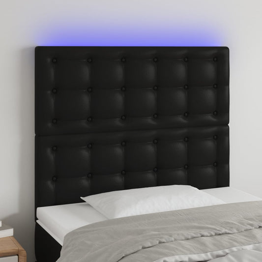 Hoofdbord LED 90x5x118/128 cm kunstleer zwart Hoofdborden en voetborden | Creëer jouw Trendy Thuis | Gratis bezorgd & Retour | Trendy.nl