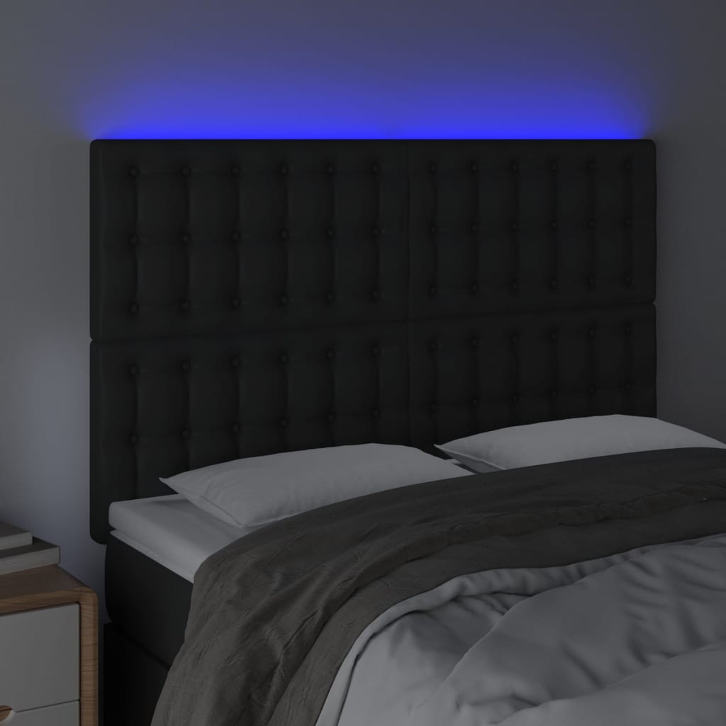 Hoofdbord LED 144x5x118/128 cm kunstleer zwart Hoofdborden en voetborden | Creëer jouw Trendy Thuis | Gratis bezorgd & Retour | Trendy.nl