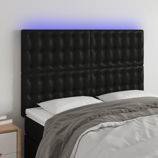 Hoofdbord LED 144x5x118/128 cm kunstleer zwart Hoofdborden en voetborden | Creëer jouw Trendy Thuis | Gratis bezorgd & Retour | Trendy.nl