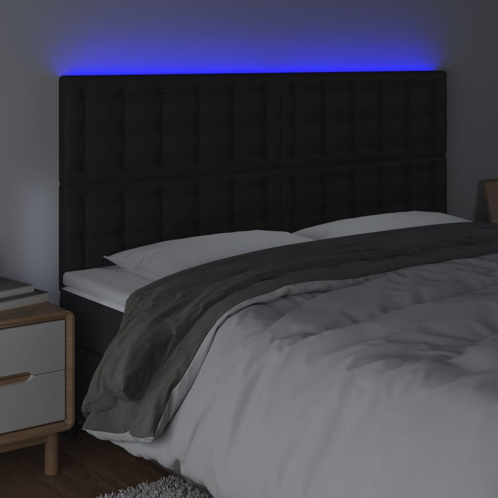 Hoofdbord LED 180x5x118/128 cm kunstleer zwart Hoofdborden en voetborden | Creëer jouw Trendy Thuis | Gratis bezorgd & Retour | Trendy.nl