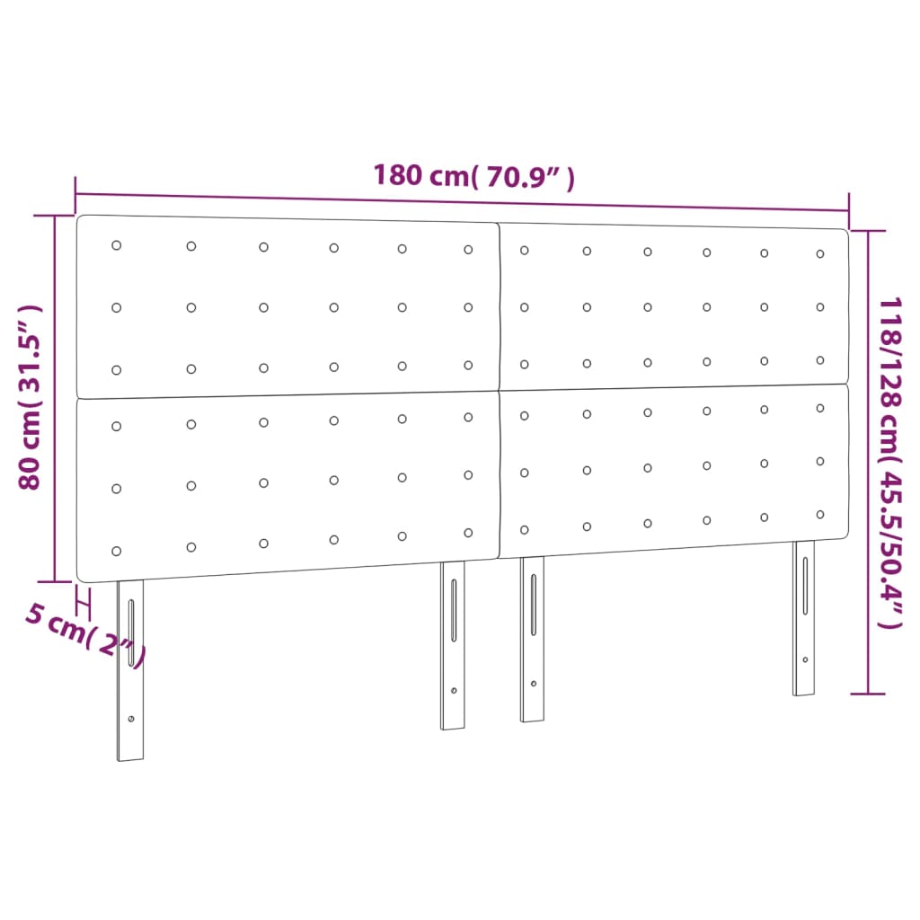 Hoofdbord LED 180x5x118/128 cm kunstleer zwart Hoofdborden en voetborden | Creëer jouw Trendy Thuis | Gratis bezorgd & Retour | Trendy.nl