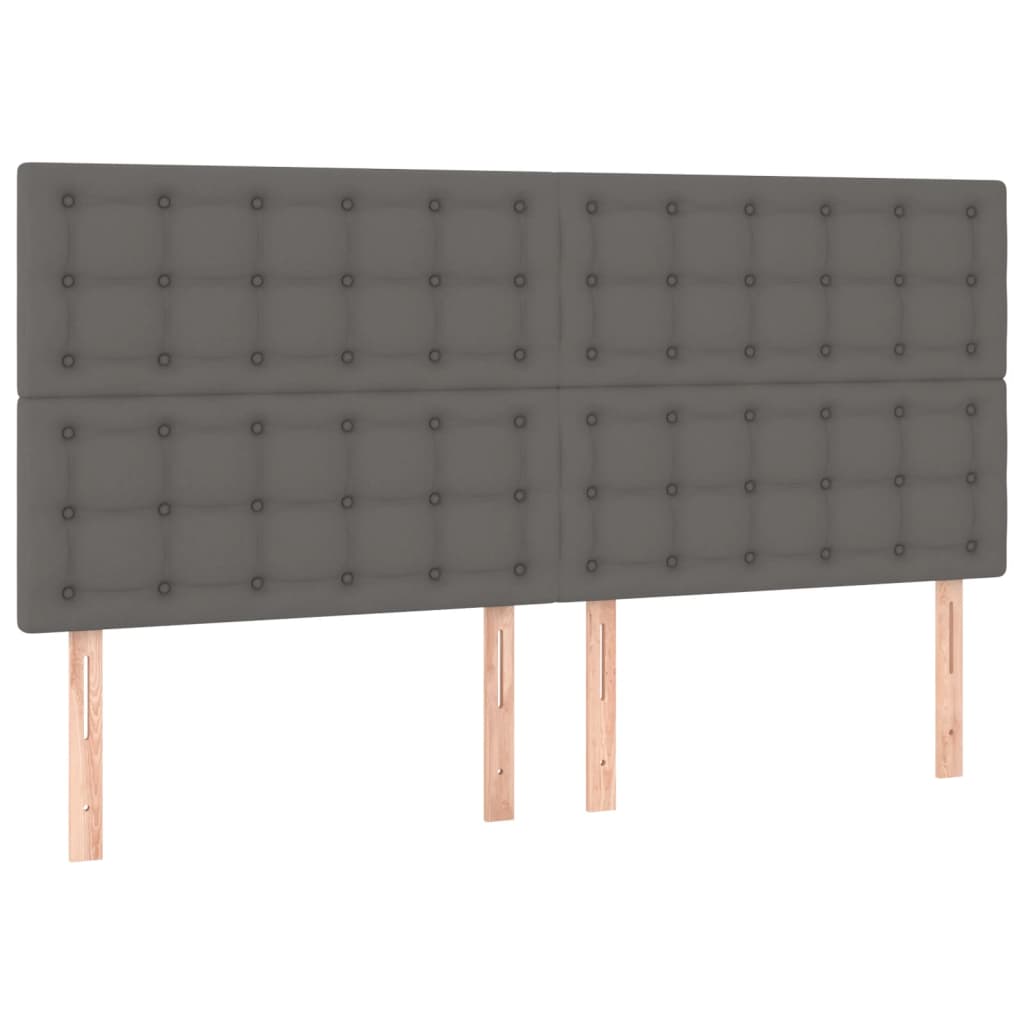 Hoofdbord LED 200x5x118/128 cm kunstleer grijs Hoofdborden en voetborden | Creëer jouw Trendy Thuis | Gratis bezorgd & Retour | Trendy.nl