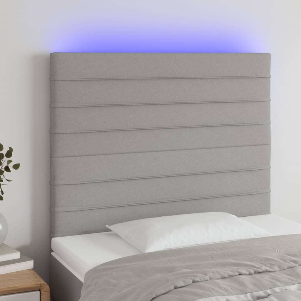 Hoofdbord LED 80x5x118/128 cm stof lichtgrijs Hoofdborden en voetborden | Creëer jouw Trendy Thuis | Gratis bezorgd & Retour | Trendy.nl