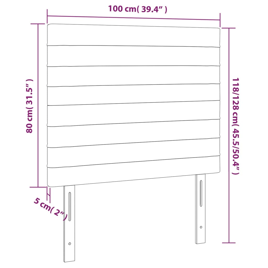 Hoofdbord LED 100x5x118/128 cm stof donkergrijs Hoofdborden en voetborden | Creëer jouw Trendy Thuis | Gratis bezorgd & Retour | Trendy.nl