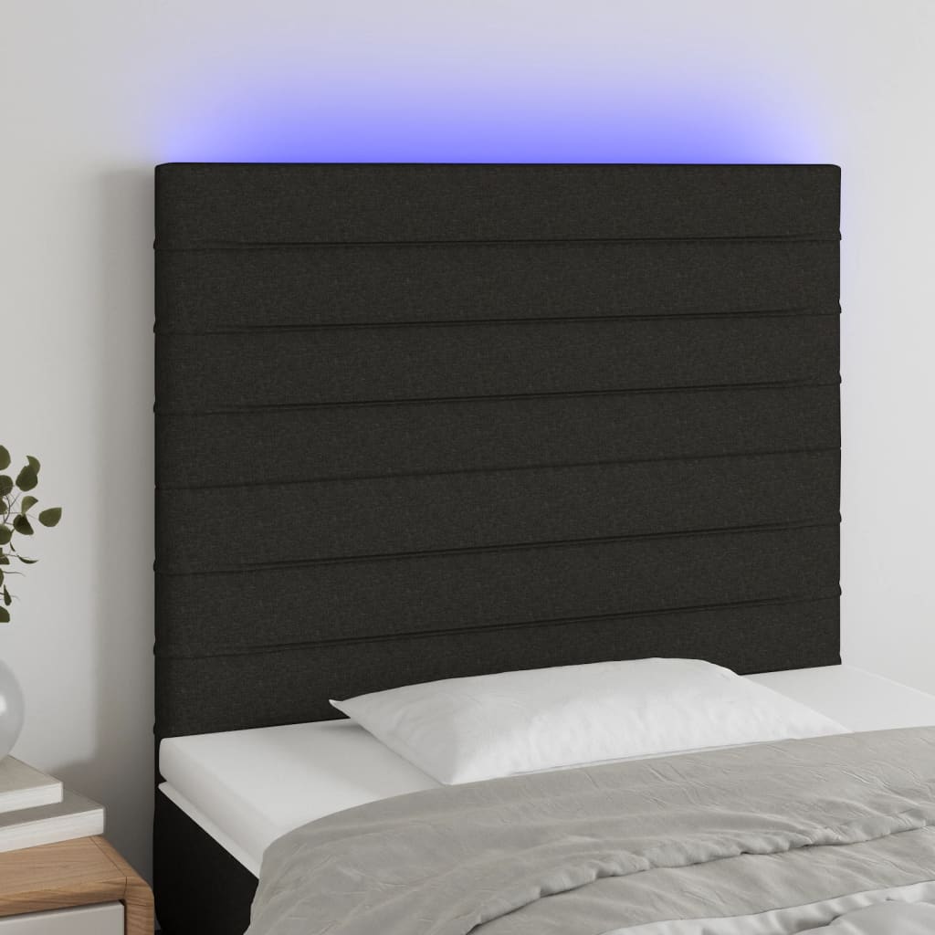 Hoofdbord LED 100x5x118/128 cm stof zwart Hoofdborden en voetborden | Creëer jouw Trendy Thuis | Gratis bezorgd & Retour | Trendy.nl