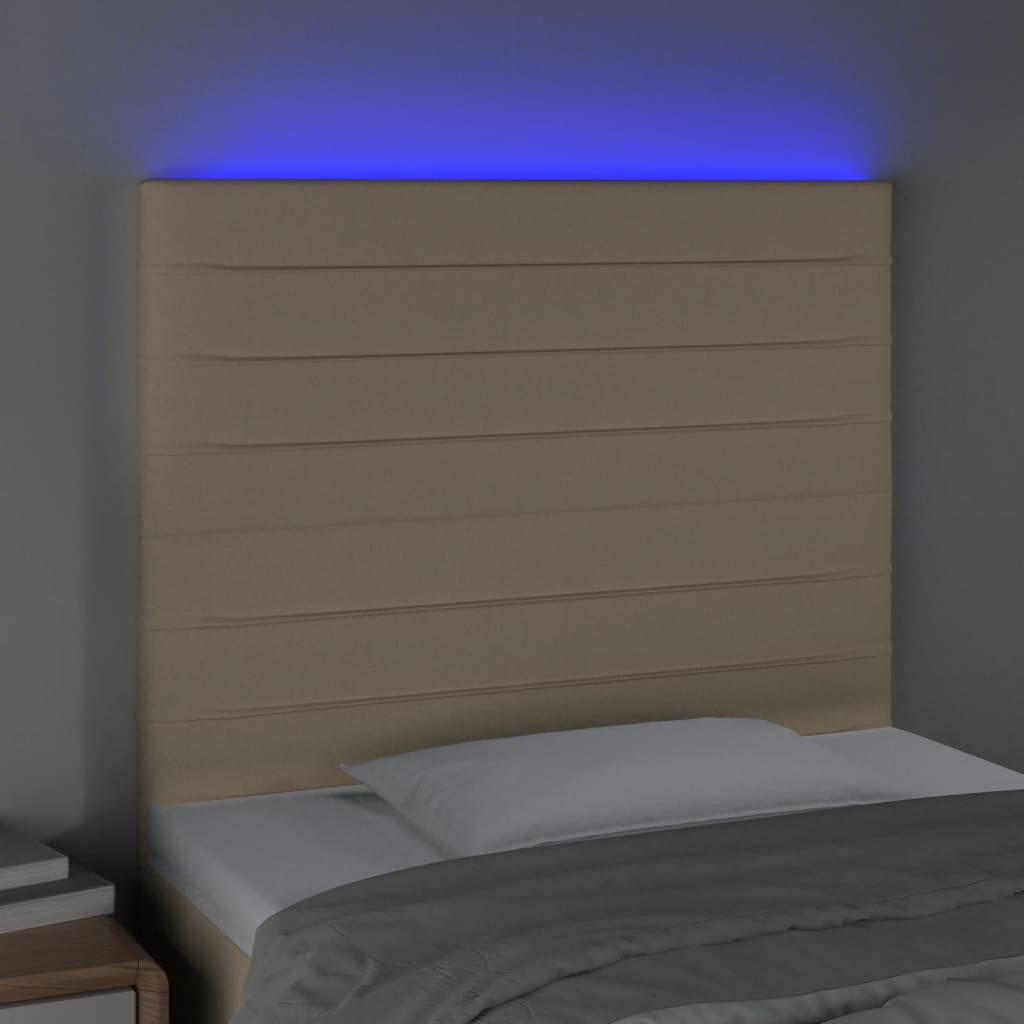 Hoofdbord LED 100x5x118/128 cm stof crèmekleurig Hoofdborden en voetborden | Creëer jouw Trendy Thuis | Gratis bezorgd & Retour | Trendy.nl