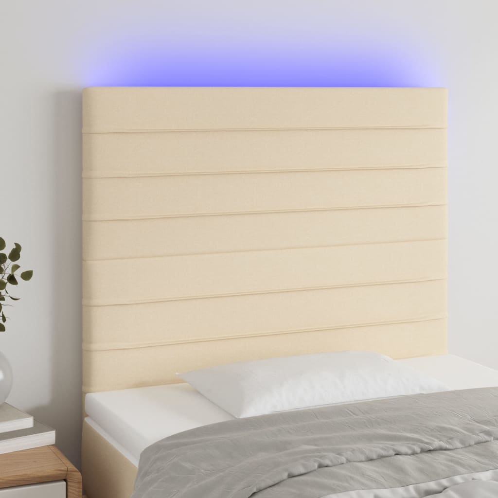 Hoofdbord LED 100x5x118/128 cm stof crèmekleurig Hoofdborden en voetborden | Creëer jouw Trendy Thuis | Gratis bezorgd & Retour | Trendy.nl