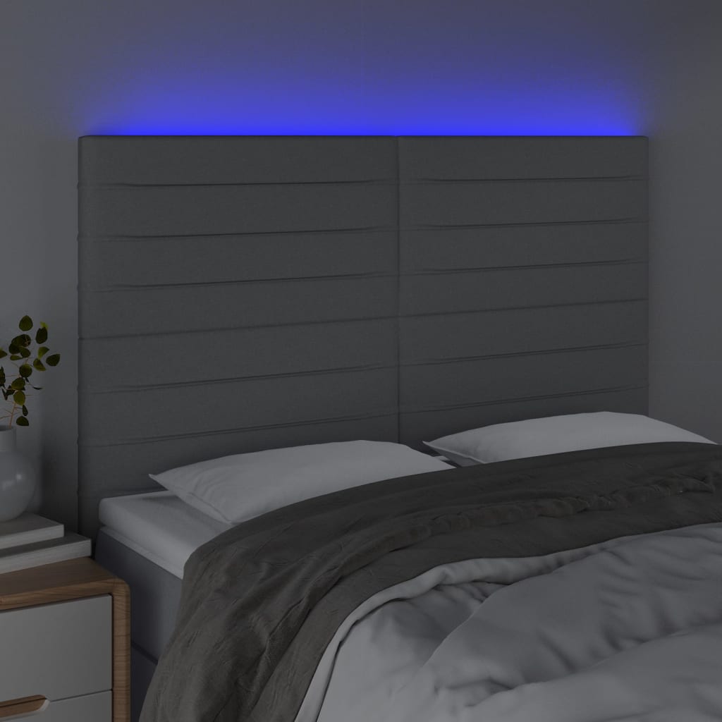 Hoofdbord LED 144x5x118/128 cm stof lichtgrijs Hoofdborden en voetborden | Creëer jouw Trendy Thuis | Gratis bezorgd & Retour | Trendy.nl