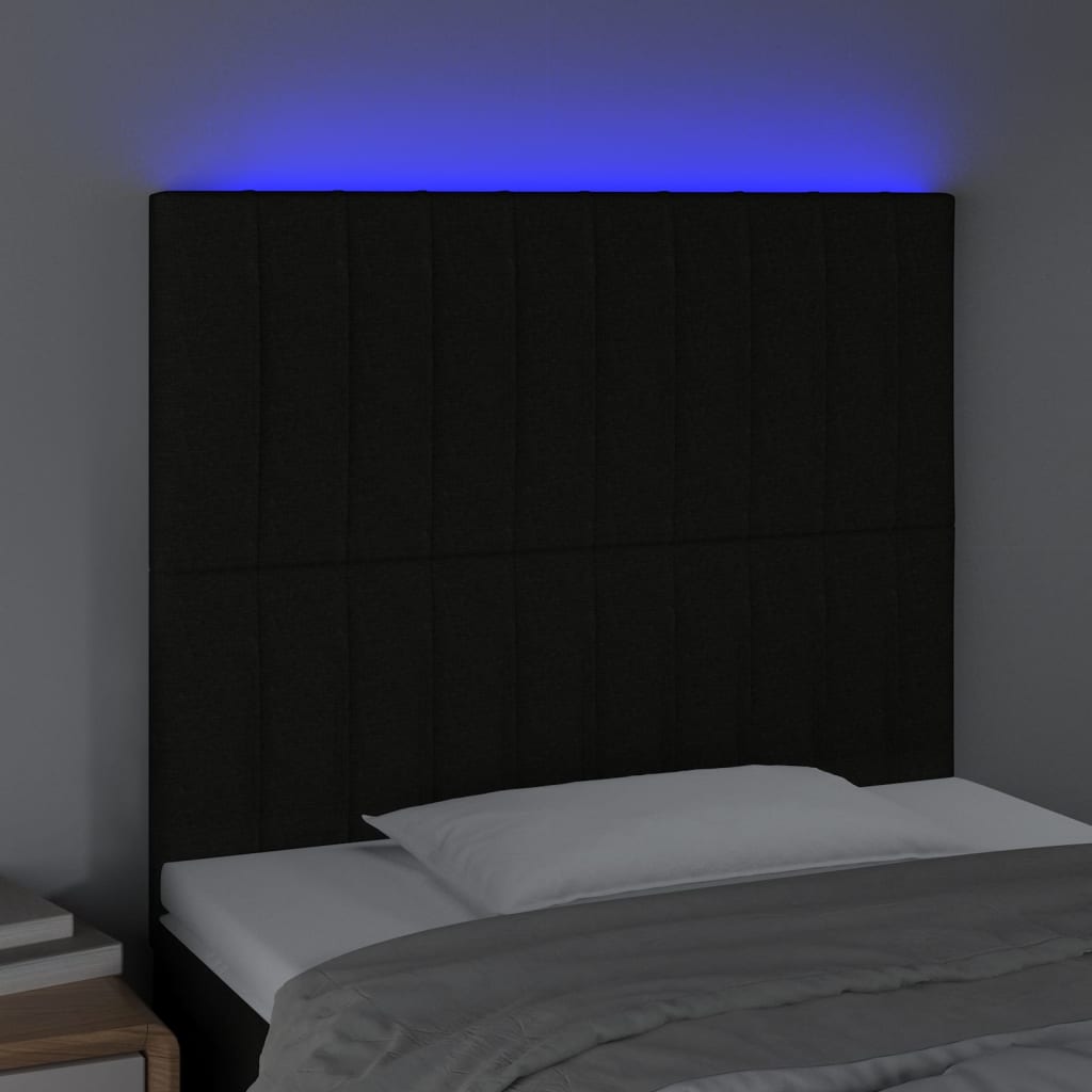 Hoofdbord LED 80x5x118/128 cm stof zwart Hoofdborden en voetborden | Creëer jouw Trendy Thuis | Gratis bezorgd & Retour | Trendy.nl