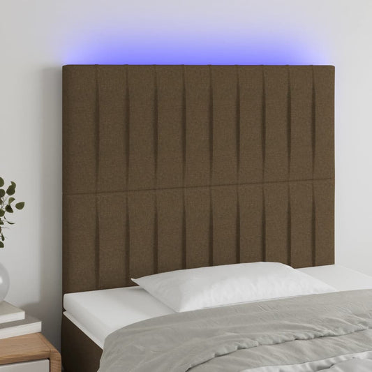 Hoofdbord LED 80x5x118/128 cm stof donkerbruin Hoofdborden en voetborden | Creëer jouw Trendy Thuis | Gratis bezorgd & Retour | Trendy.nl