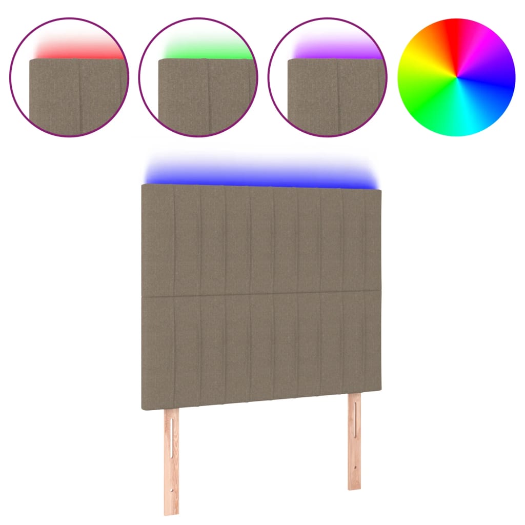 Hoofdbord LED 100x5x118/128 cm stof taupe Hoofdborden en voetborden | Creëer jouw Trendy Thuis | Gratis bezorgd & Retour | Trendy.nl