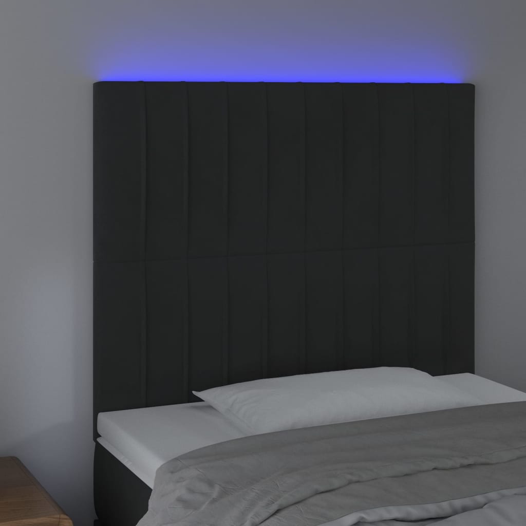 Hoofdbord LED 90x5x118/128 cm fluweel zwart Hoofdborden en voetborden | Creëer jouw Trendy Thuis | Gratis bezorgd & Retour | Trendy.nl